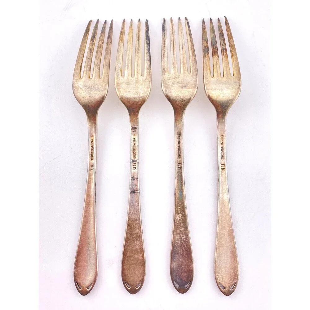 Vtg 1847 Rogers Bros Silverware 4pc DINNER FORKS International Silver Plate
